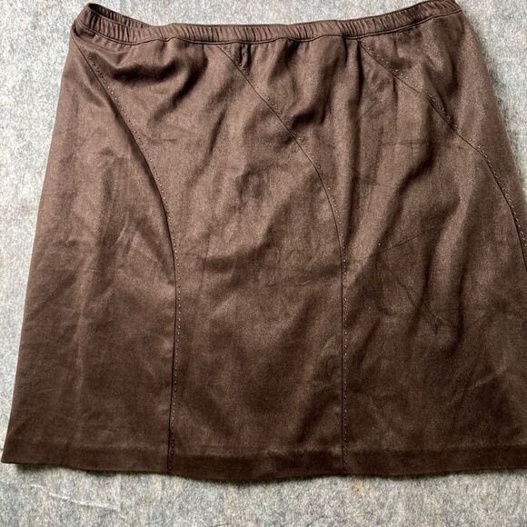 Vintage A Pea in the Pod Maternity Brown Short Skirt Pencil Large #0278 - Picture 1 of 5